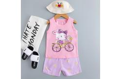 China Bicycle Rabbit Print Pajama Set / animal print pjs breathable moderate tightness supplier