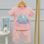 Pink Air Conditioning Luxury Childrens Pyjamas / Korean Pj Set For 1-12 Years Old for sale