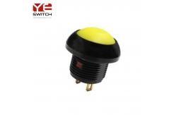 China Threaded Bushing Mini Waterproof Momentary Push Button Switch Yellow Normally Open 2N supplier