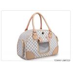  				Design Classic Dog Handbag Grid PU Quality Leather Pet Carriers 	        