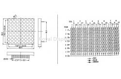 China 300mcd 8X8 Dot Matrix LED Display Common Cathode 60.2X60.2mm supplier