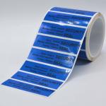 95um 2mil Glossy Blue Semi Transfer Temper Proof Sticker for sale
