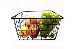 China Home Snacks Rectangle Small Wire Storage Basket Black Silver White supplier