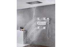 China Shower Ceiling Bathroom Shower Faucet Set Luxury LED Thermostatic High Flow Rain Waterfall supplier