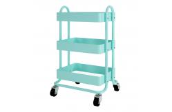 China Bathroom Organizer Steel Shelf Rack Utility Rolling Trolley Cart supplier