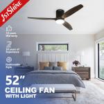 Modern Design Home Office 52 Inch Wooden Blades Dimmable LED Ceiling Fan with Remote for sale