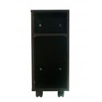 Black Walnut Wooden Occasional Tables Two Shelves Storage With Movable Wheels