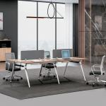 New Office Workstations Modular Office Wooden Table 4 People Desk With Partition for sale