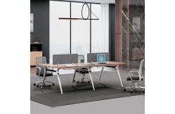 China New Office Workstations Modular Office Wooden Table 4 People Desk With Partition supplier