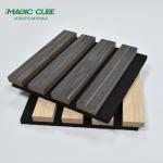 Polyester Thickness 9mm/12mm Slatted Wooden Veneer Pet Acoustic Slat Wall Panels for Stadium for sale