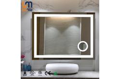 China IP44 Rated Silver Square Cosmetic Mirror with LED Illumination Easy Wall Mounting supplier