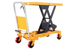 China Hand Hydraulic Platform Lift 1.3m Height Lifter Trolley 500kg supplier