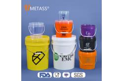 China liquid fertilizer PP Round Plastic Bucket With Lid Handle Printing with Heat Transfer supplier