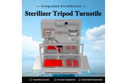 China Stainless Steel Tripod Turnstile with Hand Sanitizer Dispenser supplier