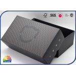 350gsm Black Cardboard Rectangle Packaging Box Gold Foil Stamping for sale