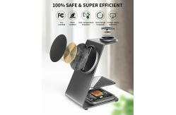 China Magnetic Personalized Electronic Gifts 3 In 1 Magsafe Desk Charger 15W Wireless supplier