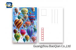 China Coloful Hot Air Balloon 3D Lenticular Postcards PET / PP Similar To Holograms supplier
