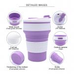 FDA Standard 350ML Bpa Free Collapsible Silicone Coffee Cup
