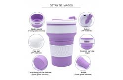 China FDA Standard 350ML Bpa Free Collapsible Silicone Coffee Cup supplier