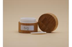 China Round Shape Bamboo Cosmetic Containers Plastic Inner Volume 15g 30g supplier