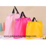 Gravure Printing 0.07mm Thickness LDPE Plastic Drawstring Shoes Packaging Bags With Handle