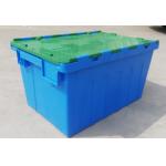 Customization 35kg Loading Plastic Tote Box Attached Lid Container Stacking Nesting for sale