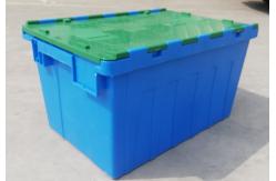 China Customization 35kg Loading Plastic Tote Box Attached Lid Container Stacking Nesting supplier