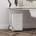 KD Structure Black Movable 3 Drawers Makeup Storage Cabinet