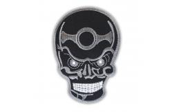 China Fabric Embroidered Skull Cool Iron On Glitter Patches For Clothing supplier