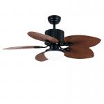 ABS Blades Modern Ceiling Fans With Light 52 Inch Black And Brown for sale