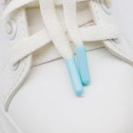 Colorful Plastic Toe Shoelace Toe Seal Baotou Printed Flat Cotton Shoelaces Plain Polyester 6mm 8mm Laces Width for sale