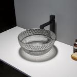 Toilet Round Black Vessel Sink Glass Bathroom Crystal Transparent for sale