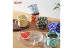 China Customized Color Bone 12oz Mable Speckle Spray Mug Cup Decal Enamel Production 30 Days Manufacturing Delivery Time supplier