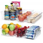 BPA Free Clear Plastic Fridge Storage Boxes Bins 6pcs for sale