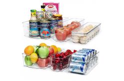 China BPA Free Clear Plastic Fridge Storage Boxes Bins 6pcs supplier