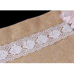 White Double Waves Edge Chemical Guipure Lace Trim With Scalloped Lace Borders for sale