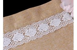 China White Double Waves Edge Chemical Guipure Lace Trim With Scalloped Lace Borders supplier
