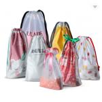 Waterproof Cartoon Frosted CPE PE Drawstring Gift Bag Eco-Friendly Custom Clothing Packaging Bag for sale