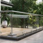 Rust-Proof Stainless Steel Handrails with Round Plate Cover for Glass Balustrades