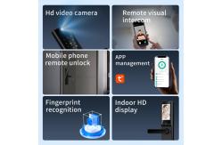 China Camera Viewer Lock Tuya APP Intercom Biometric Fingerprint Smart Digital Door Lock supplier