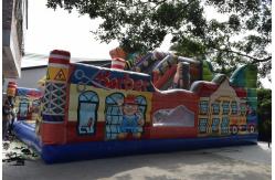 China Building Themed Inflatable Fun City Simulate Construction Place Waterproof PVC Material supplier