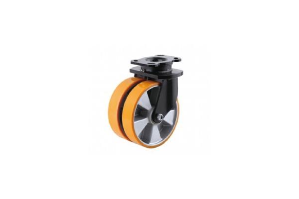 Double wheel Aluminum core PU Caster