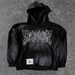 Custom Logo Heavyweight Cotton Hoodies Patchwork Distressed Embroidery Streetwear Oversized Boxy Pullover Hoodie for Men for sale