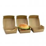 Food grade fast food burger Kraft paper box wholesale custom burger packaging box for sale