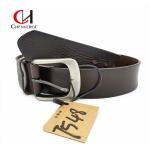 Multiscene Casual Leather Pin Buckle Belt , Durable Genuine Black Leather Belt Mens for sale