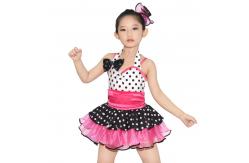 China Polka Dots Kids Dance Clothes Multicolor Ballet Spandex Dance Dress supplier