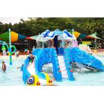 Kids Water Park Equipment 8000x8000mm Fiberglass Water Slide for sale