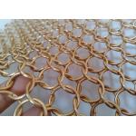 Gold Color Chainmail Mesh Fabric 1.5x15mm For Room Partition for sale