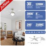4 MDF Blades Modern LED Ceiling Fan Handheld Remote For Living Rooms