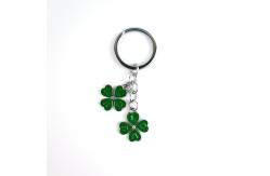 China Zinc Alloy Soft Enamel Four Leaf Clover Keychain Charming Good Luck Accessory supplier